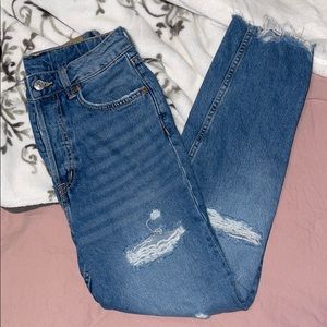 H&M High-rise distressed jeans